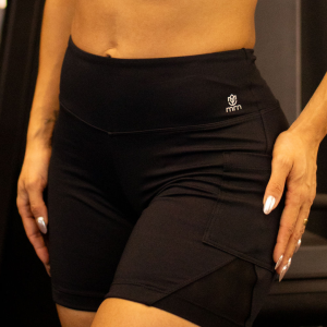 Shorts Fit Tule Lateral Preto