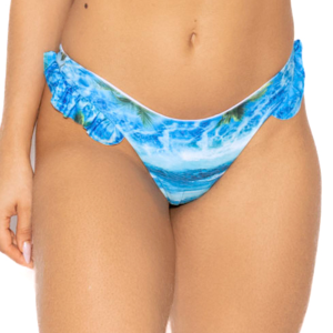 Biquíni Calcinha c/ Babados Laterais Azul Praia