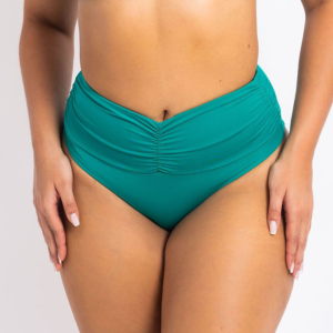 Biquíni Calcinha Verão Cos Drapeado Laterais Verde Atletika