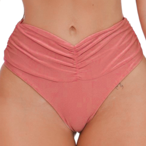 Biquíni Calcinha Verão Cos Drapeado Laterais Rose