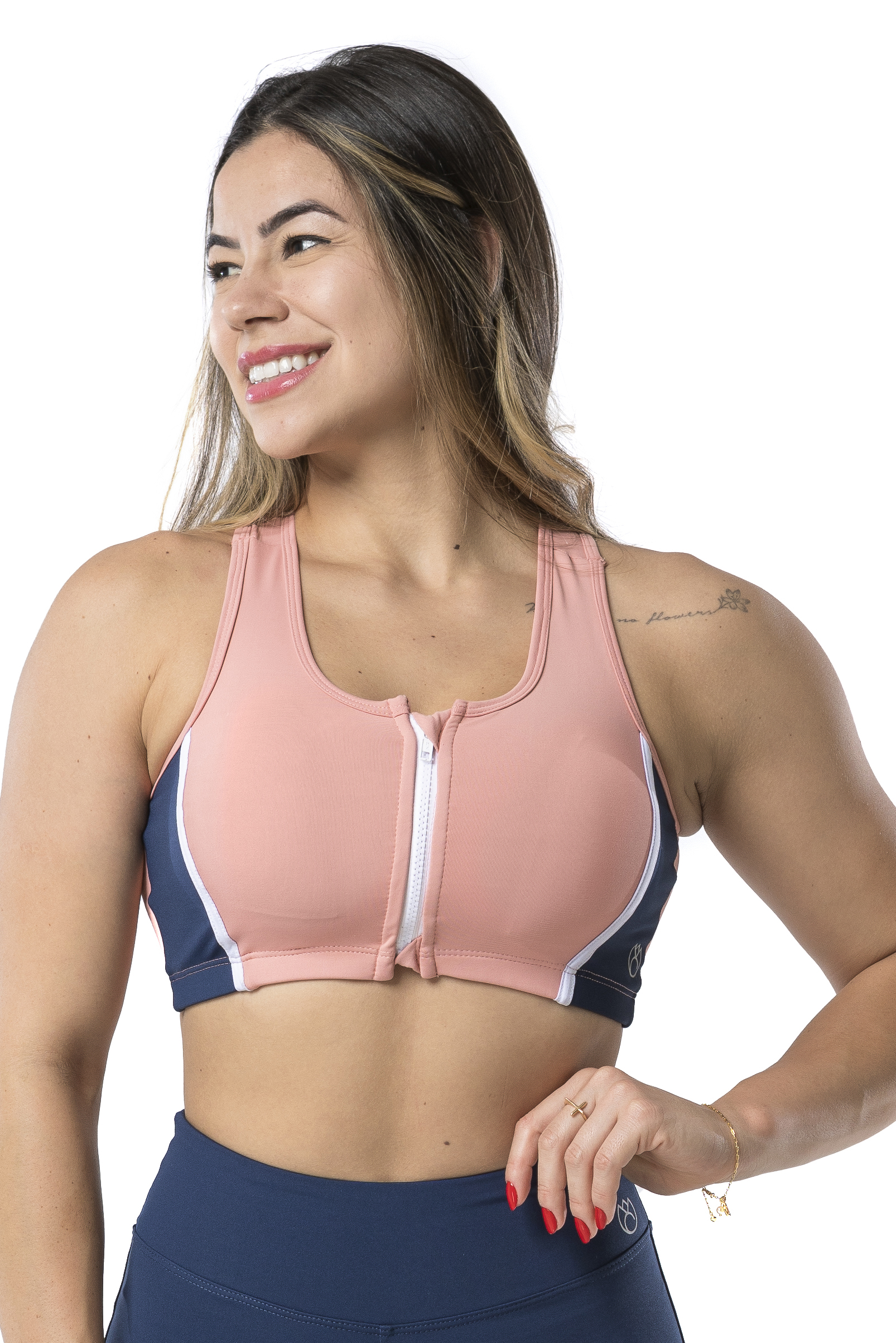 Top Cropped Zipper Galão