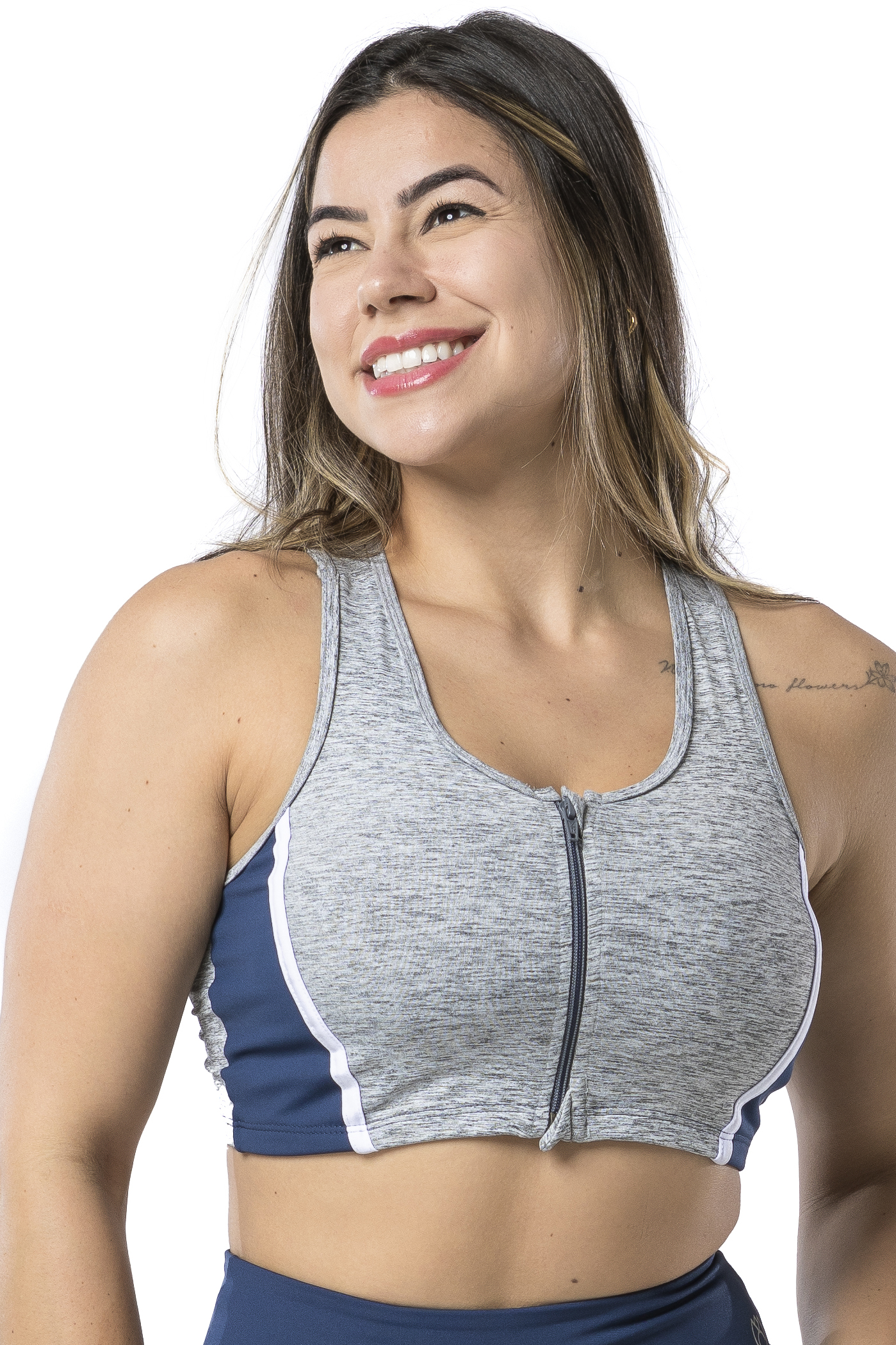 Top Cropped Zipper Galão