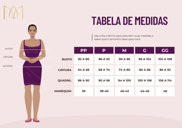 Tabelas de Medidas: – Move Me